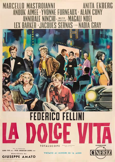 La vita dolce - La Dolce Vita. One of the most influential and popular works by Federico Fellini, LA DOLCE VITA follows the "sweet life" of a tabloid journalist (Marcello Mastroianni) who covers the glitzy show business life in Rome. 996 IMDb 8.0 2 h 53 min …